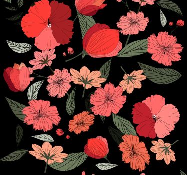 Papel pintado flores tulipanes rosas - TenVinilo