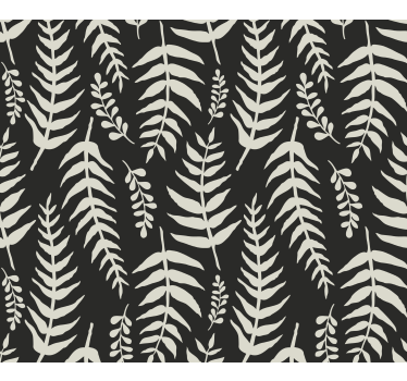 Papel para pared de flores de helechos negros - TenVinilo