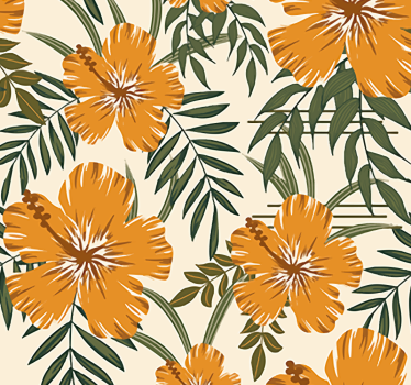 Papel pared patrón floral gris - TenVinilo