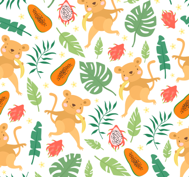 Papel tapiz animales motivo de jungla de monos - TenVinilo