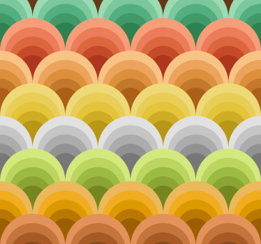 Papel tapiz vintage semicírculos multicolor - TenVinilo