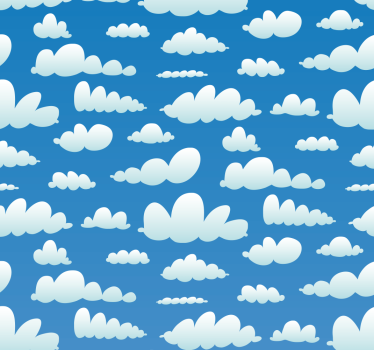 Papel pintado para salón cielo azul con nubes - TenVinilo