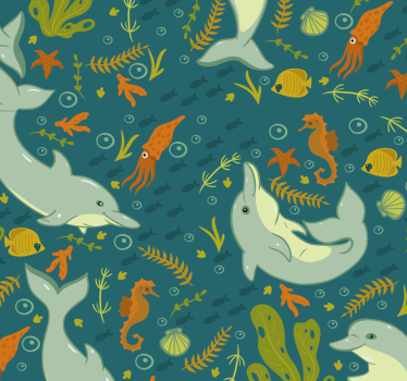 Papel tapiz animales fauna submarina - TenVinilo
