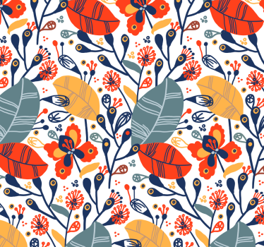 Papel tapiz naturaleza diseño de hojas florales - TenVinilo