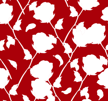 Papel tapiz flores silueta floral - TenVinilo