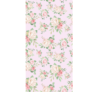 Papel pintado flores peonías tonos rosados - TenVinilo