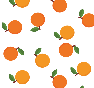 Papel tapiz flores patrón con motivos frutales - TenVinilo