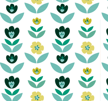 Papel pintado de flores azules en vertical - TenVinilo