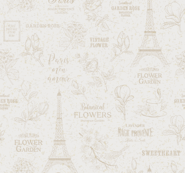 Papel pintado vintage Estilo paris - TenVinilo