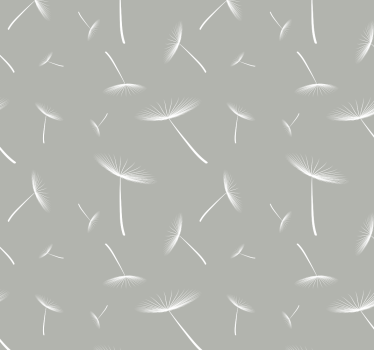 Papel pintado flores gris dientes de león - TenVinilo