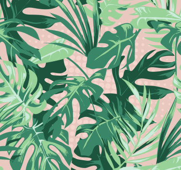 Papel pared naturaleza patrón hojas verdes - TenVinilo