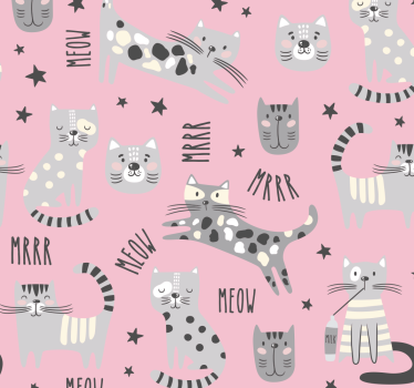 Papel tapiz gatos tiempo de juego felino - TenVinilo