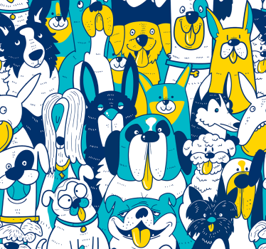 Papel tapiz animales asamblea canina animada - TenVinilo