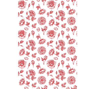 Papel tapiz flores patrón floral bosquejado - TenVinilo