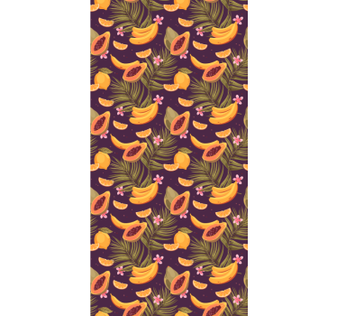 Papel tapiz comedor motivo de frutas tropicales - TenVinilo