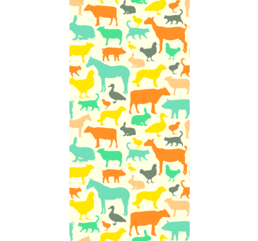 Papel tapiz animales siluetas de animales - TenVinilo