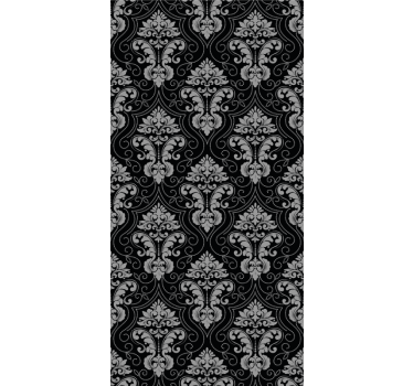 Papel floral Neo barock negro plata - TenVinilo