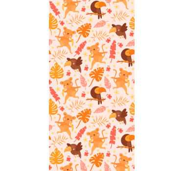 Papel tapiz gatos fauna juguetona de la selva - TenVinilo