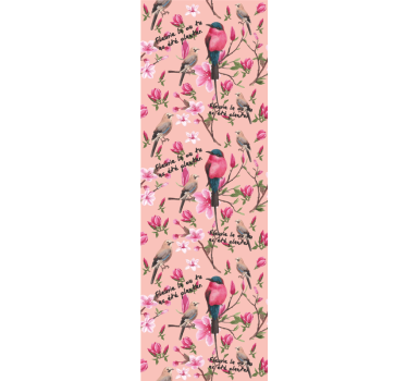 Papel tapiz pájaros patrón de flor de pájaros - TenVinilo