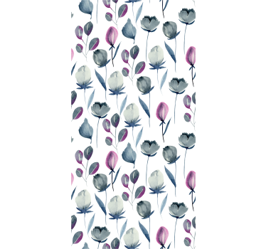 Papel tapiz flores flores de acuarela - TenVinilo