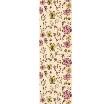 Papel tapiz flores bosquejo botánico floral - TenVinilo
