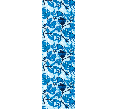 Papel tapiz flores florecimiento botánico azul - TenVinilo