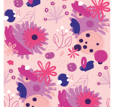 Papel tapiz flores diseño de arreglo floral - TenVinilo