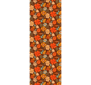 Papel tapiz flores motivos florales otoñales - TenVinilo