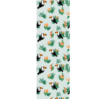 Papel tapiz animales diseño de tucanes tropicales - TenVinilo