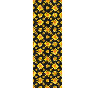 Papel pintado de flores Girasol fondo negro - TenVinilo