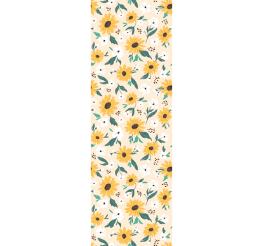 Papel tapiz flores motivo de girasol - TenVinilo