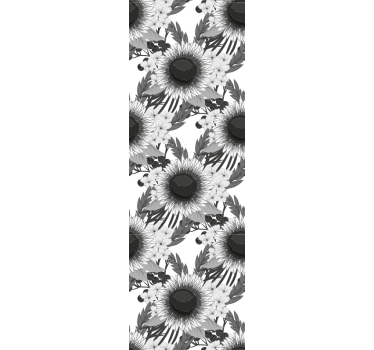 Papel tapiz flores girasoles monocromáticos - TenVinilo