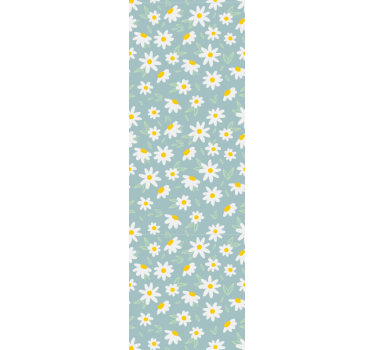 Papel tapiz flores patrón de margaritas - TenVinilo