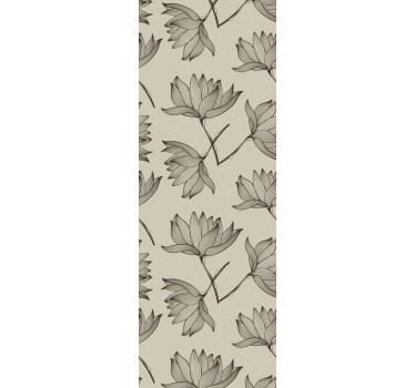 Papel pintado de flores Loto marrón - TenVinilo