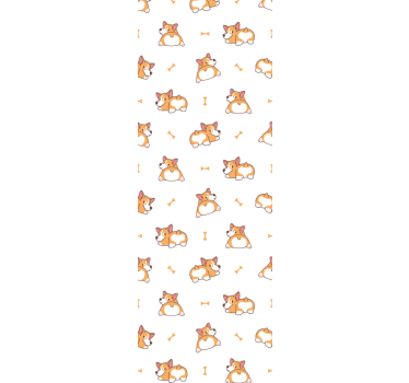 Papel tapiz perros corgis juguetones - TenVinilo