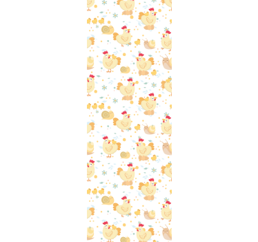 Papel tapiz animales pollos encantadores - TenVinilo