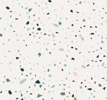 Papel pintado baño imitación piedra terrazo blanco - TenVinilo