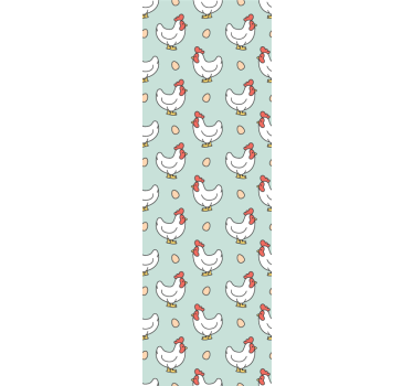 Papel tapiz animales patrón de gallina - TenVinilo