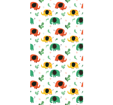 Papel tapiz elefantes patrón de elefante juguetón - TenVinilo