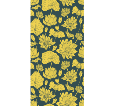 Papel pintado de flores Flor de loto amarilla - TenVinilo