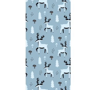 Papel tapiz animales diseño de patrón de reno - TenVinilo