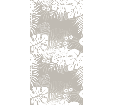 Papel pintado comedor hojas tropicales grises - TenVinilo