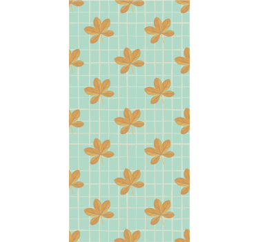 Papel tapiz flores patrón de cuadrícula floral - TenVinilo