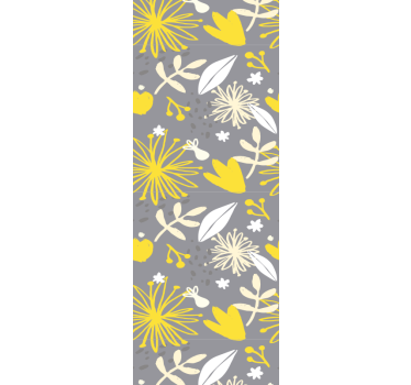 Papel tapiz flores patrón floral alegre - TenVinilo