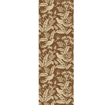 Papel tapiz animales patrón botánico de pájaros - TenVinilo