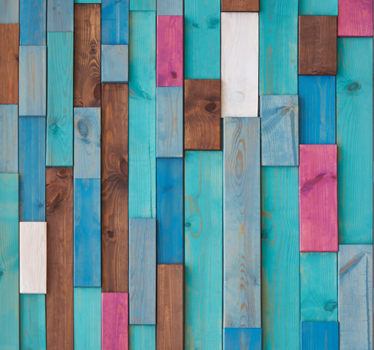 Papel pintado madera tonos azules para salón - TenVinilo