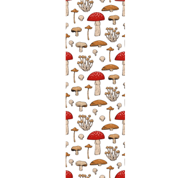 Papel pintado de flores Hongos amarillos y rojos - TenVinilo