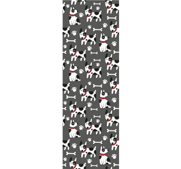 Papel tapiz perros ilustración canina juguetona - TenVinilo