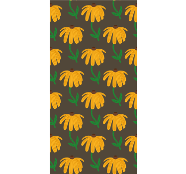 Papel tapiz flores patrón de emblema floral - TenVinilo