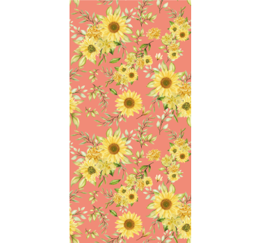 Papel tapiz flores flores de girasol - TenVinilo